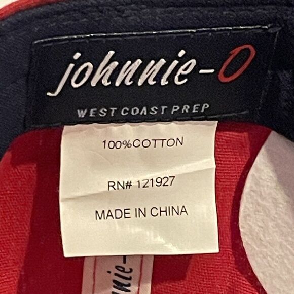 Johnnie-O Hat Cap Snap Back Adult Beach Golf Surf Red Patch Rope Adjustable Hat - Picture 13 of 13